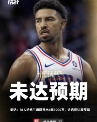 美记：76人给格兰姆斯开出4年3900万，这远没达其预期